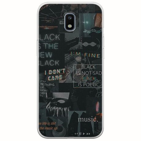 Aesthetic Black Samsung Galaxy J7(2017) Flexible TPU (Διάφανη Σιλικόνη)
