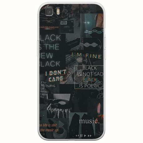 Aesthetic Black Huawei P8 Lite Flexible TPU (Διάφανη Σιλικόνη)