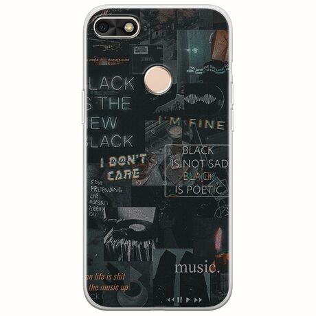 Aesthetic Black Huawei P9 Lite Mini Flexible TPU (Διάφανη Σιλικόνη)