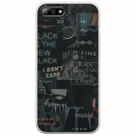 Aesthetic Black Huawei P Smart Flexible TPU (Διάφανη Σιλικόνη)