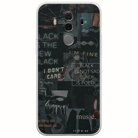 Aesthetic Black Huawei Mate 10 Pro Flexible TPU (Διάφανη Σιλικόνη)