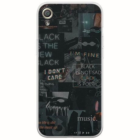 Aesthetic Black Sony Xperia XA Flexible TPU (Διάφανη Σιλικόνη)