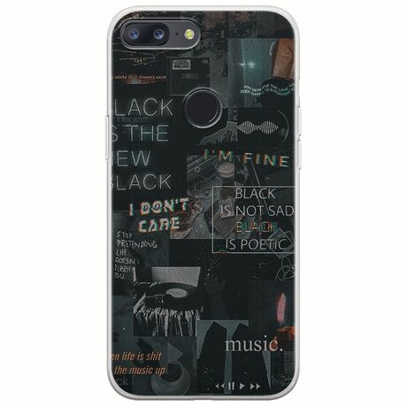 Aesthetic Black OnePlus 5T Flexible TPU (Διάφανη Σιλικόνη)