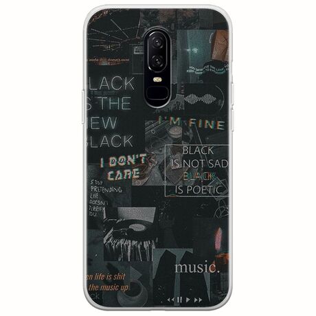 Aesthetic Black OnePlus 6 Flexible TPU (Διάφανη Σιλικόνη)