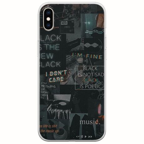 Aesthetic Black iPhone XS Max Flexible TPU (Διάφανη Σιλικόνη)
