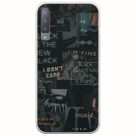 Aesthetic Black Samsung Galaxy A7 2018 Flexible TPU (Διάφανη Σιλικόνη)