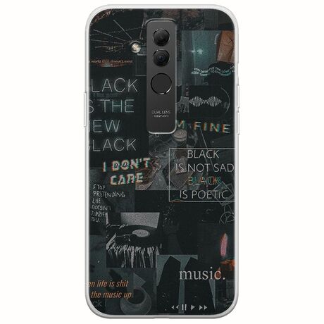 Aesthetic Black Huawei Mate 20 Lite Flexible TPU (Διάφανη Σιλικόνη)