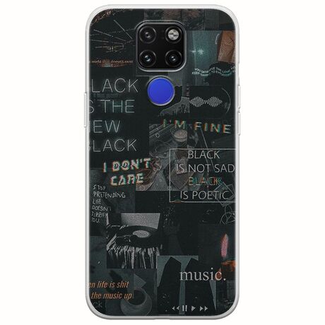 Aesthetic Black Huawei Mate 20 Flexible TPU (Διάφανη Σιλικόνη)