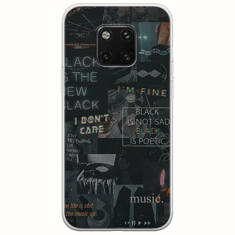 Aesthetic Black Huawei Mate 20 Pro Flexible TPU (Διάφανη Σιλικόνη)