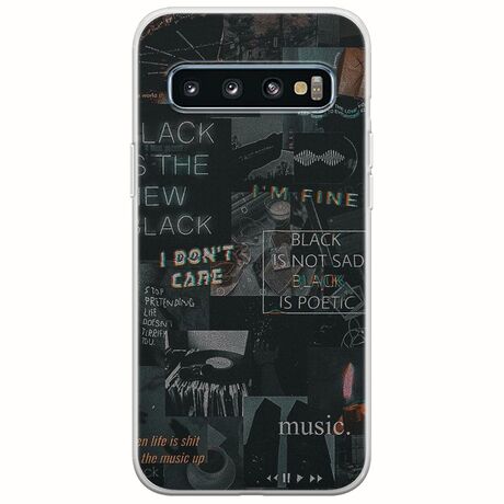 Aesthetic Black Samsung Galaxy S10 Plus Flexible TPU (Διάφανη Σιλικόνη)