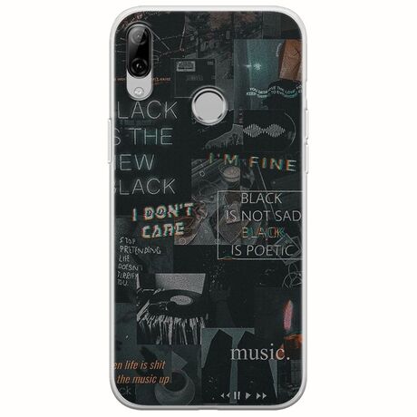 Aesthetic Black Huawei P Smart 2019 Flexible TPU (Διάφανη Σιλικόνη)