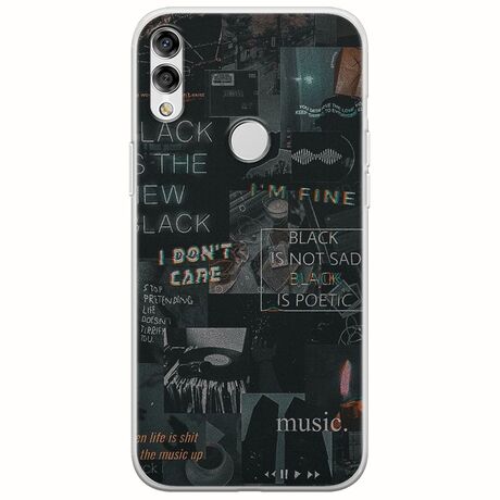 Aesthetic Black Huawei Honor 10 Lite Flexible TPU (Διάφανη Σιλικόνη)