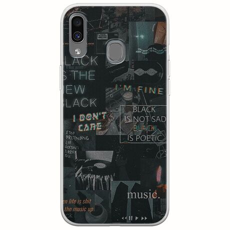 Aesthetic Black Samsung Galaxy A40 Flexible TPU (Διάφανη Σιλικόνη)
