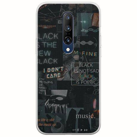Aesthetic Black OnePlus 7 Pro Flexible TPU (Διάφανη Σιλικόνη)