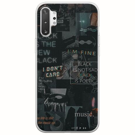 Aesthetic Black Samsung Galaxy Note 10 Plus Flexible TPU (Διάφανη Σιλικόνη)