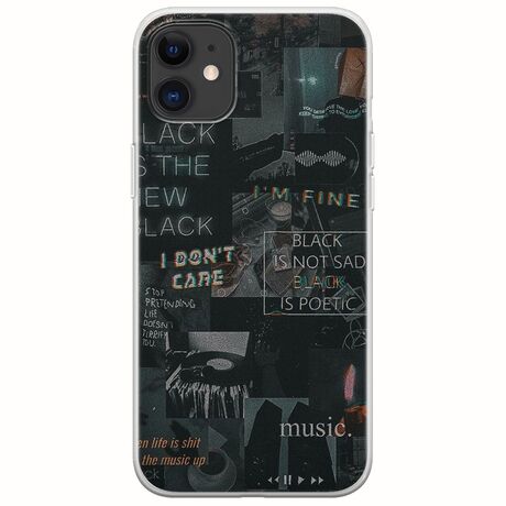 Aesthetic Black iPhone 11 Flexible TPU (Διάφανη Σιλικόνη)
