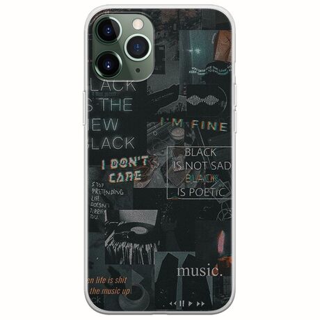 Aesthetic Black iPhone 11 Pro Flexible TPU (Διάφανη Σιλικόνη)