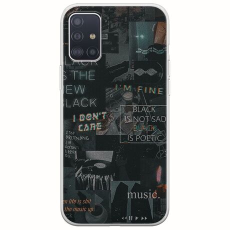 Aesthetic Black Samsung Galaxy A71 Flexible TPU (Διάφανη Σιλικόνη)