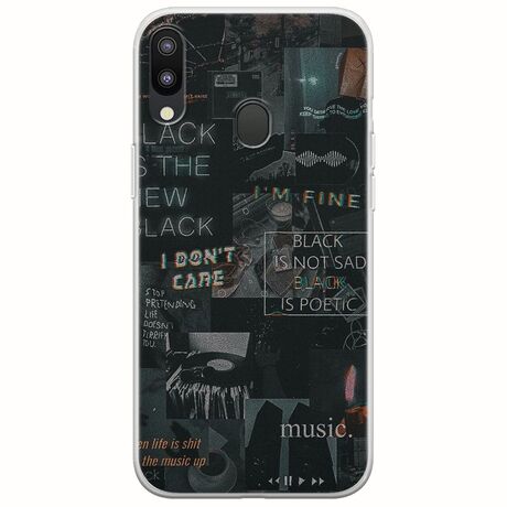 Aesthetic Black Samsung Galaxy M20 Flexible TPU (Διάφανη Σιλικόνη)