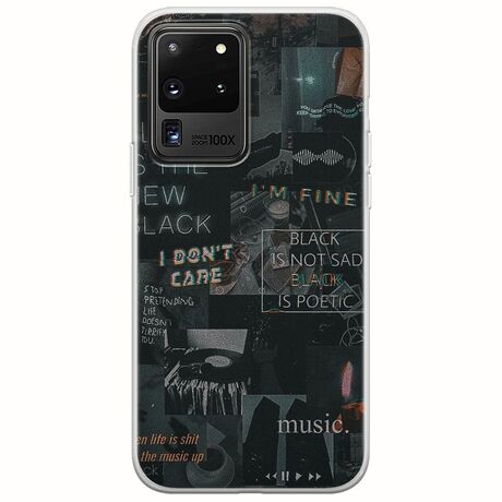 Aesthetic Black Samsung Galaxy S20 Ultra Flexible TPU (Διάφανη Σιλικόνη)