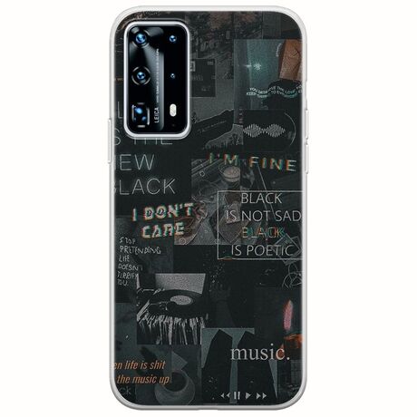 Aesthetic Black Huawei P40 Flexible TPU (Διάφανη Σιλικόνη)