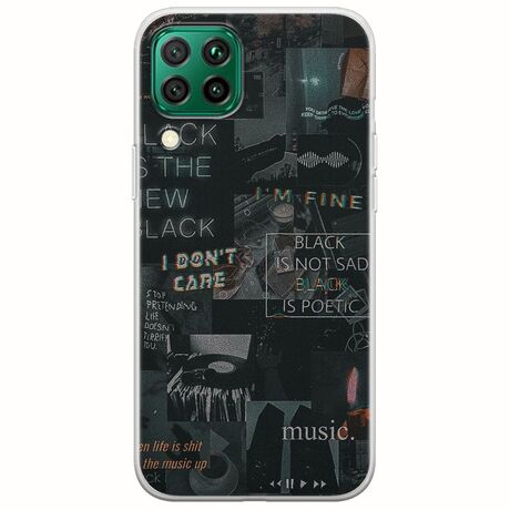 Aesthetic Black Huawei P40 Lite Flexible TPU (Διάφανη Σιλικόνη)