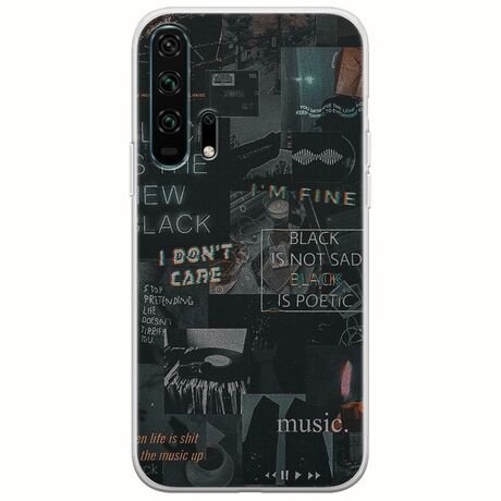 Aesthetic Black Huawei Honor 20 Pro Flexible TPU (Διάφανη Σιλικόνη)