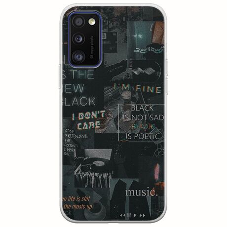 Aesthetic Black Samsung Galaxy A41 Flexible TPU (Διάφανη Σιλικόνη)