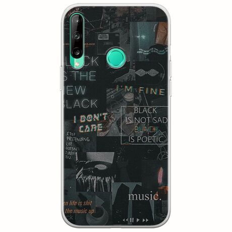 Aesthetic Black Huawei P40 Lite E Flexible TPU (Διάφανη Σιλικόνη)