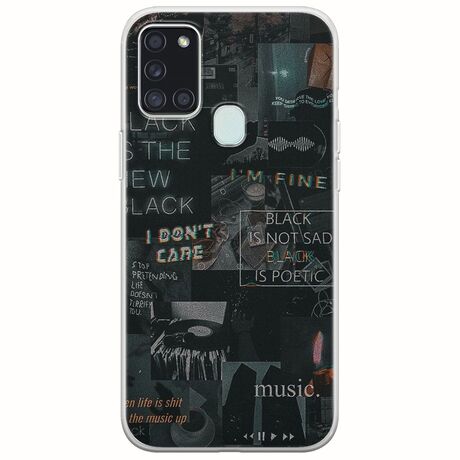 Aesthetic Black Samsung Galaxy A21s Flexible TPU (Διάφανη Σιλικόνη)