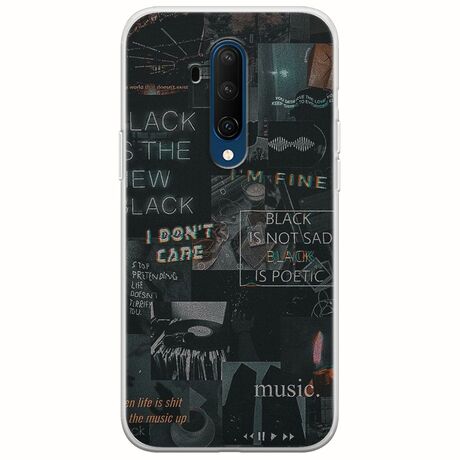 Aesthetic Black OnePlus 7T Pro Flexible TPU (Διάφανη Σιλικόνη)