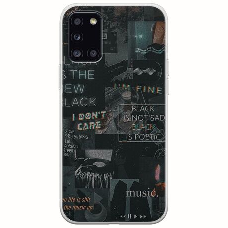 Aesthetic Black Samsung Galaxy A31 Flexible TPU (Διάφανη Σιλικόνη)