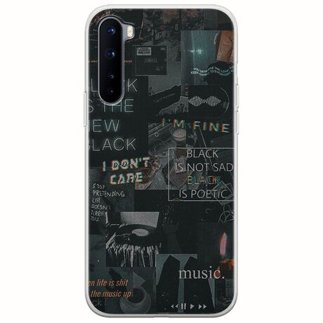 Aesthetic Black OnePlus Nord Flexible TPU (Διάφανη Σιλικόνη)