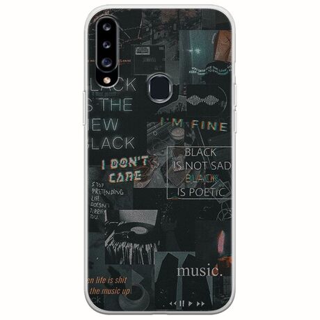Aesthetic Black Samsung Galaxy A20s Flexible TPU (Διάφανη Σιλικόνη)