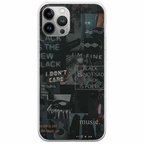 Aesthetic Black iPhone 12 Pro Max Flexible TPU (Διάφανη Σιλικόνη)