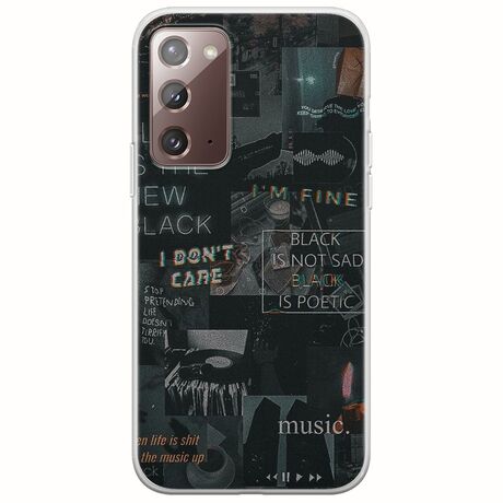 Aesthetic Black Samsung Galaxy Note 20 Flexible TPU (Διάφανη Σιλικόνη)