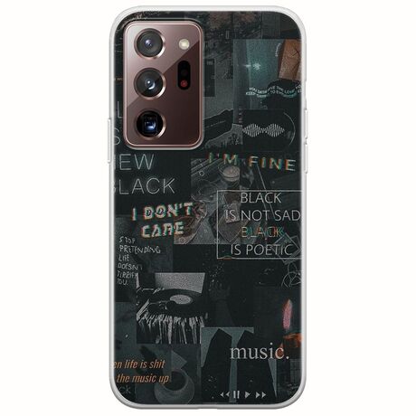 Aesthetic Black Samsung Galaxy Note 20 Ultra Flexible TPU (Διάφανη Σιλικόνη)