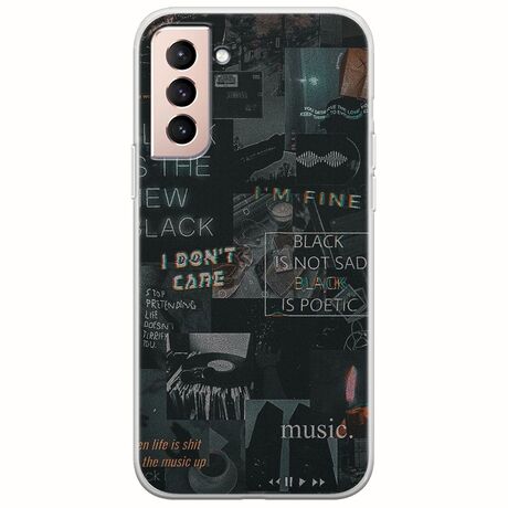 Aesthetic Black Samsung Galaxy S21 Flexible TPU (Διάφανη Σιλικόνη)