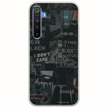 Aesthetic Black Realme 6 Flexible TPU (Διάφανη Σιλικόνη)