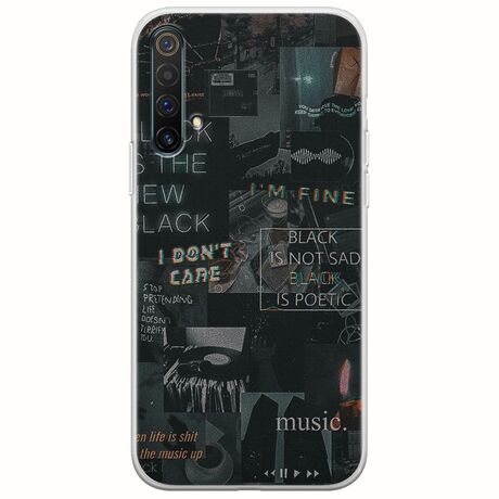 Aesthetic Black Realme X3 Flexible TPU (Διάφανη Σιλικόνη)