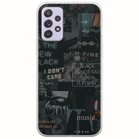 Aesthetic Black Samsung Galaxy A52 (4G/5G) A52s Flexible TPU (Διάφανη Σιλικόνη)