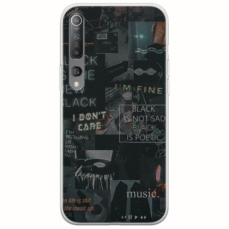 Aesthetic Black Xiaomi Mi 10  / Mi 10 Pro Flexible TPU (Διάφανη Σιλικόνη)