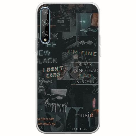 Aesthetic Black Huawei P Smart S Flexible TPU (Διάφανη Σιλικόνη)
