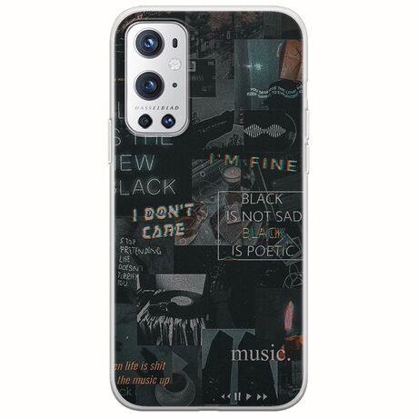 Aesthetic Black OnePlus 9 Pro Flexible TPU (Διάφανη Σιλικόνη)