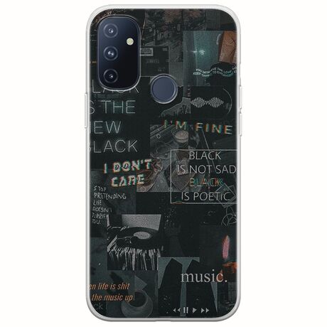 Aesthetic Black OnePlus N100 Flexible TPU (Διάφανη Σιλικόνη)