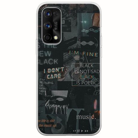 Aesthetic Black Realme 7 5G Flexible TPU (Διάφανη Σιλικόνη)