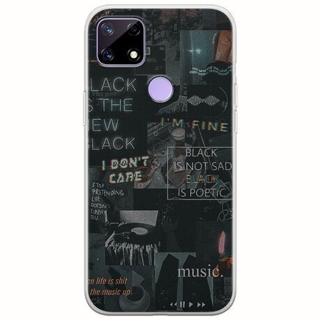 Aesthetic Black Realme C21 Flexible TPU (Διάφανη Σιλικόνη)