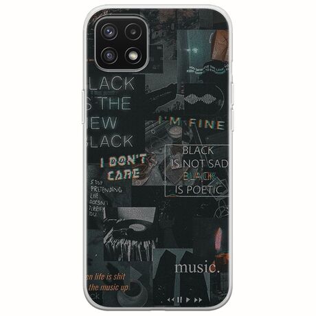 Aesthetic Black Samsung Galaxy A22 5G Flexible TPU (Διάφανη Σιλικόνη)