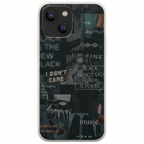 Aesthetic Black iPhone 13 mini Flexible TPU (Διάφανη Σιλικόνη)