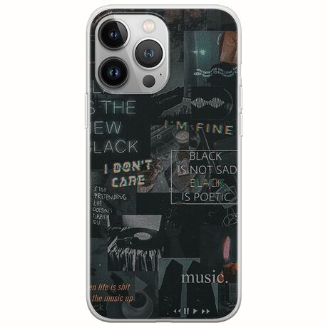 Aesthetic Black iPhone 13 Pro Max Flexible TPU (Διάφανη Σιλικόνη)